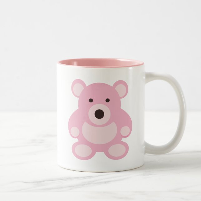 Tasse 2 Couleurs Ours de nounours rose (Droit)