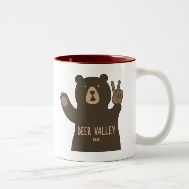 Tasse 2 Couleurs Ours de paix de Deer Valley Utah (Droit)