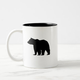 Tasse 2 Couleurs Ours Noir Silhouette Montagne Vie