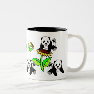 Tasse 2 Couleurs Ours panda de tournesol