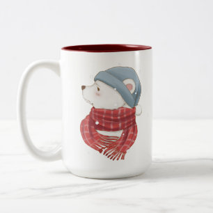 Tasse 2 Couleurs Ours polaire rouge Écarf Haine hiver neige froide