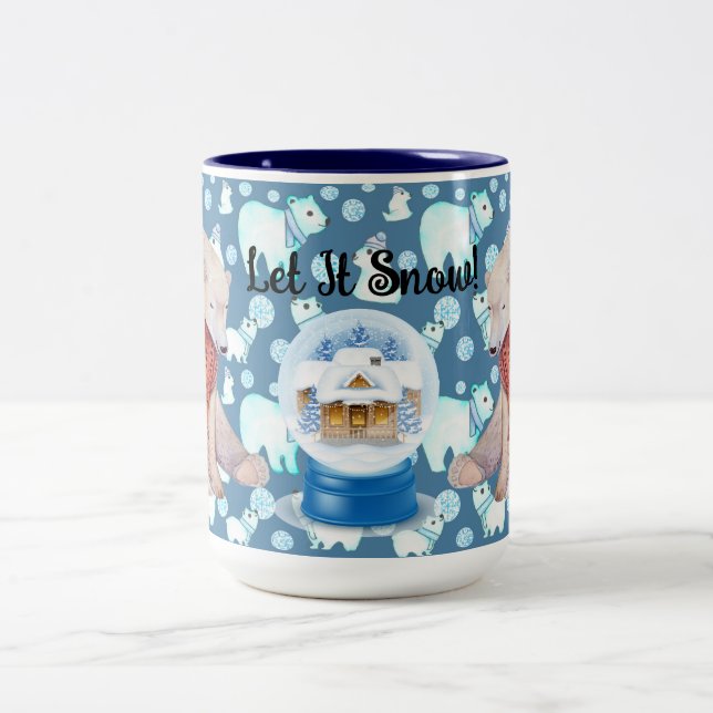 Tasse 2 Couleurs Ours polaires d'hiver (Centre)