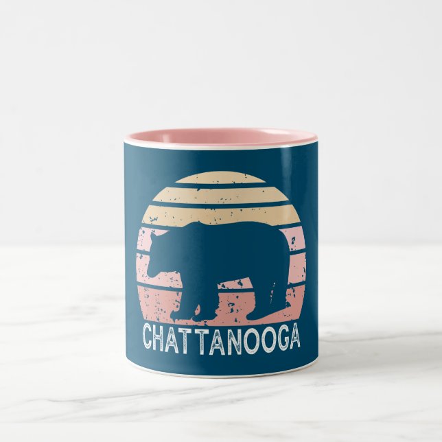 Tasse 2 Couleurs Ours rétro Chattanooga Tennessee (Centre)