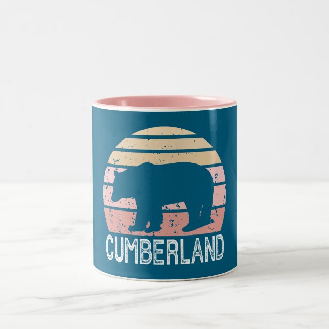Tasse 2 Couleurs Ours rétro Cumberland Maryland (Centre)