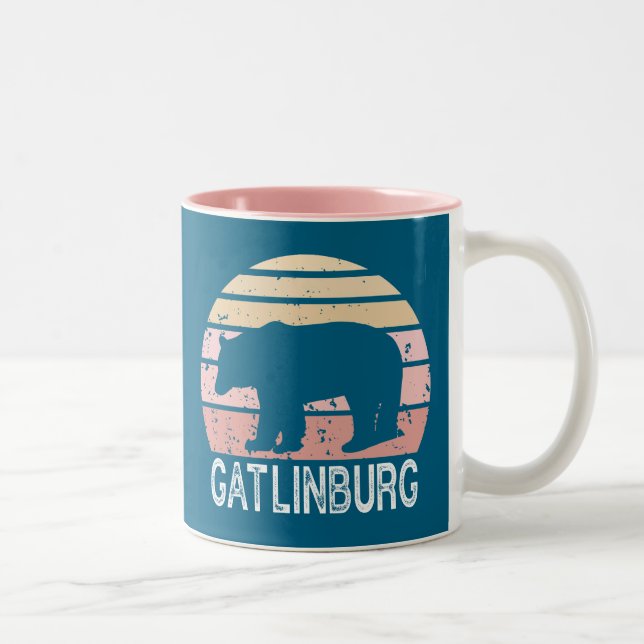 Tasse 2 Couleurs Ours rétro Gatlinburg Tennessee (Droit)