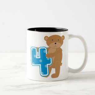 Tasse 2 Couleurs Ours T-shirts et cadeaux pour le 4e anniversaire