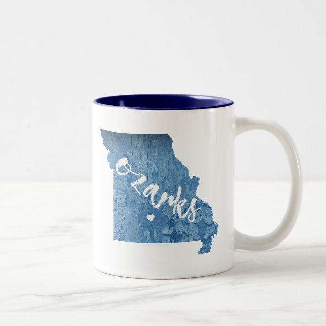 Tasse 2 Couleurs Ozarks, Missouri Grain de bois (Droit)