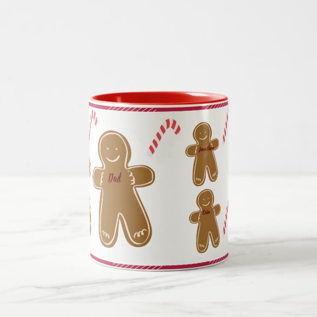 Tasse 2 Couleurs Pain d'épices Homme Personnaliser Nom Famille Vaca (Centre)