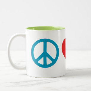 Tasse 2 Couleurs Paix, amour, Avocado 11oz