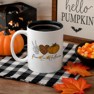 Tasse 2 Couleurs Paix Amour Halloween