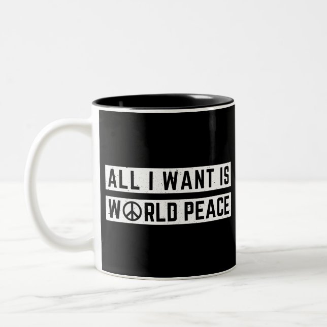 Tasse 2 Couleurs Paix mondiale (Gauche)