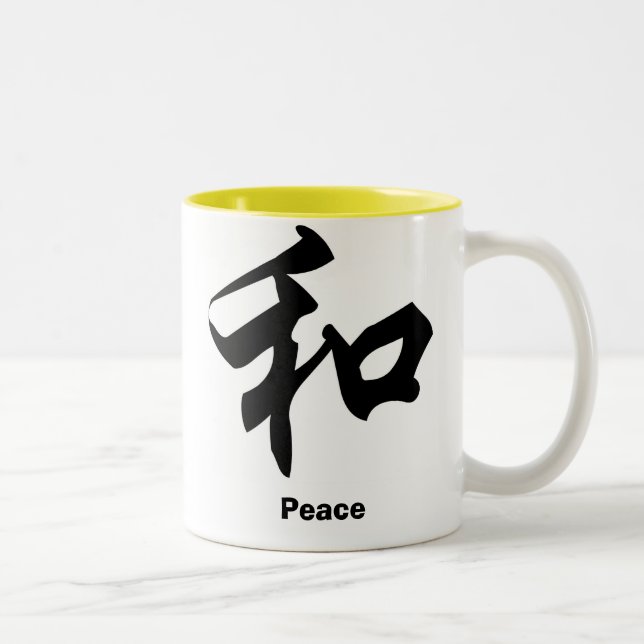 Tasse 2 Couleurs paix, paix (Droit)