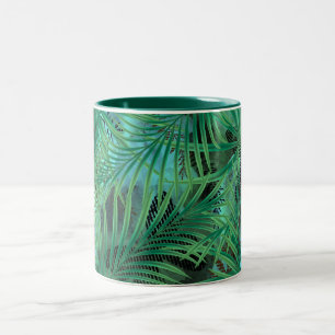Tasse 2 Couleurs Palm feuille, vert, tropical