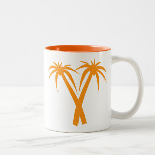 Tasse 2 Couleurs Palmiers tropicaux orange été