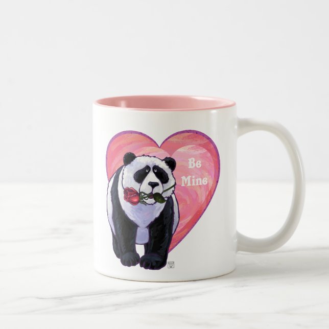 Tasse 2 Couleurs Panda Bear Saint Valentin (Droit)