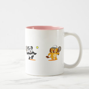 Tasse 2 Couleurs Panda et lion de tennis