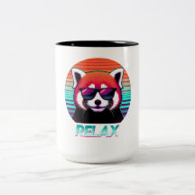Panda rouge portant des lunettes de soleil avec le