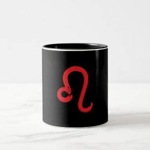 Tasse 2 Couleurs Panneau rouge LEO Zodiac Juillet Août Anniversaire