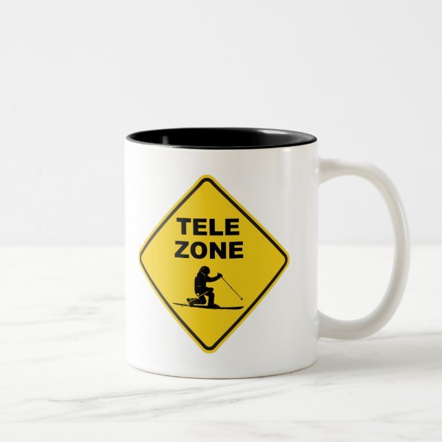 Tasse 2 Couleurs Panneau Zone de ski Telemark (Droit)