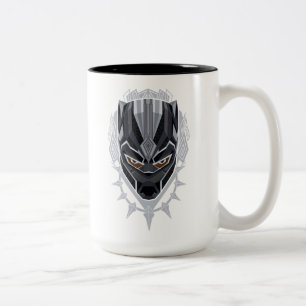 Tasse 2 Couleurs Panthère noire   Emblème de tête de panthère noire