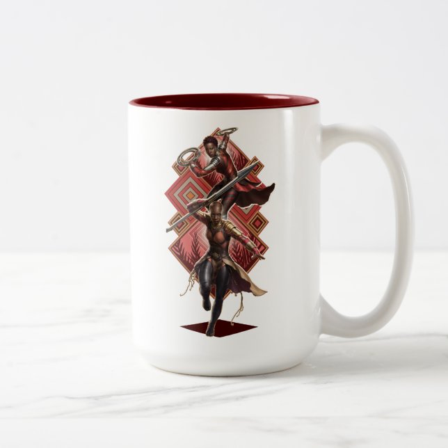 Tasse 2 Couleurs Panthère noire | Nakia & Okoye Wakandan Graphic (Droit)