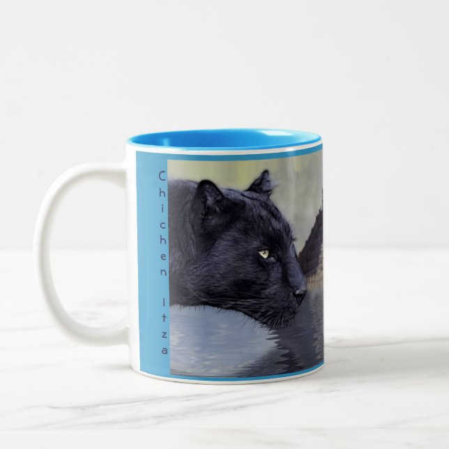 Tasse 2 Couleurs Panthers noirs à Chichen Itza Mexique (Gauche)
