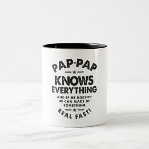 Tasse 2 Couleurs Pap-Pap sait tout - Parfait pour Grandpas