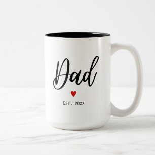 Tasse 2 Couleurs Papa A Établi Le Minimaliste Moderne