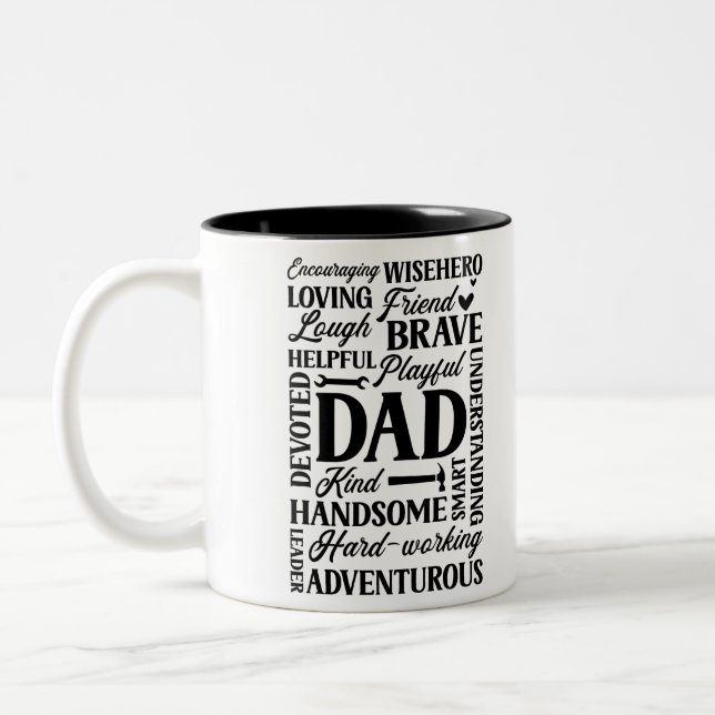 Tasse 2 Couleurs Papa classique Cadeau de fête du père (Gauche)