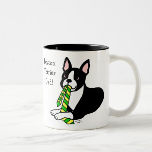 Tasse 2 Couleurs Papa de Boston Terrier avec la cravate 1