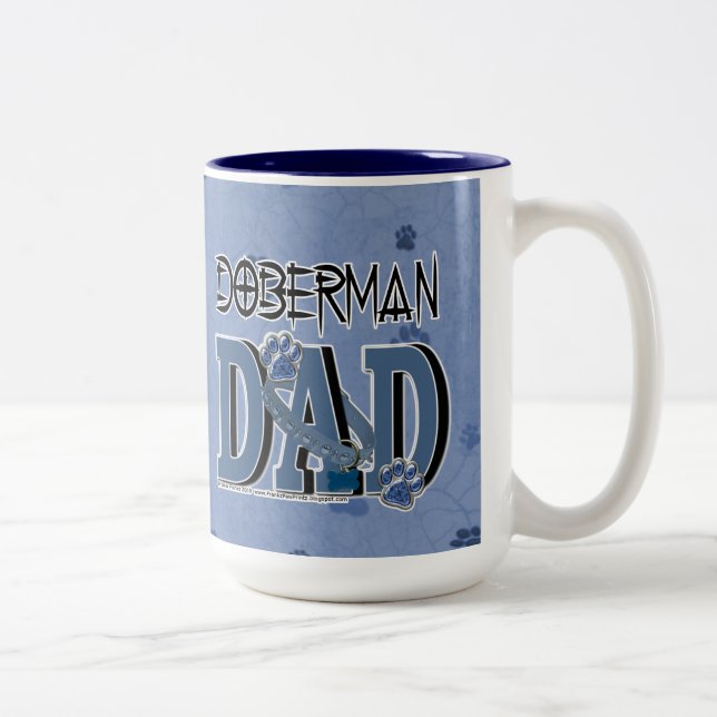 Tasse 2 Couleurs PAPA de dobermann (Droit)