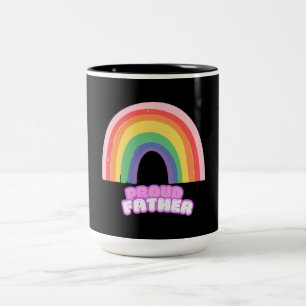 Tasse 2 Couleurs Papa fier Arc-en-ciel Papa Fête des Pères Mignon R