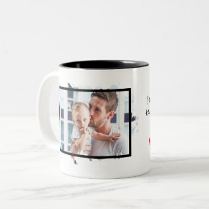 Tasse 2 Couleurs Papa, je suis ton enfant préféré, Photo personnali