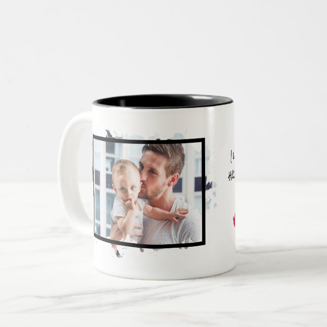Tasse 2 Couleurs Papa, je suis ton enfant préféré, Photo personnali (Devant gauche)