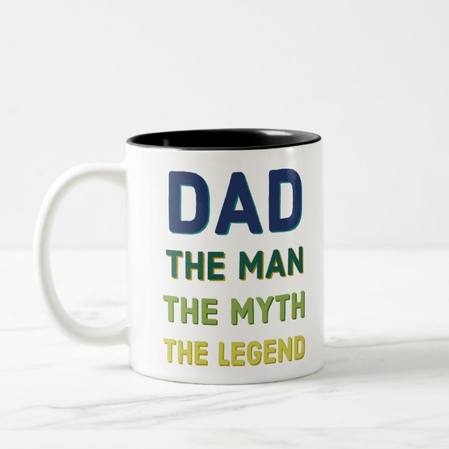 Tasse 2 Couleurs Papa : l'homme, le mythe, la légende (Gauche)