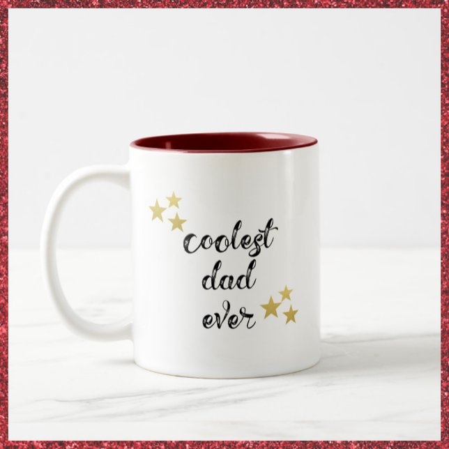 Tasse 2 Couleurs Papa noir et rouge le plus froid jamais à deux ton (Créateur téléchargé)