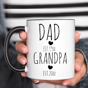 Tasse 2 Couleurs Papa personnalisé Est Nouveau Grand-père Est