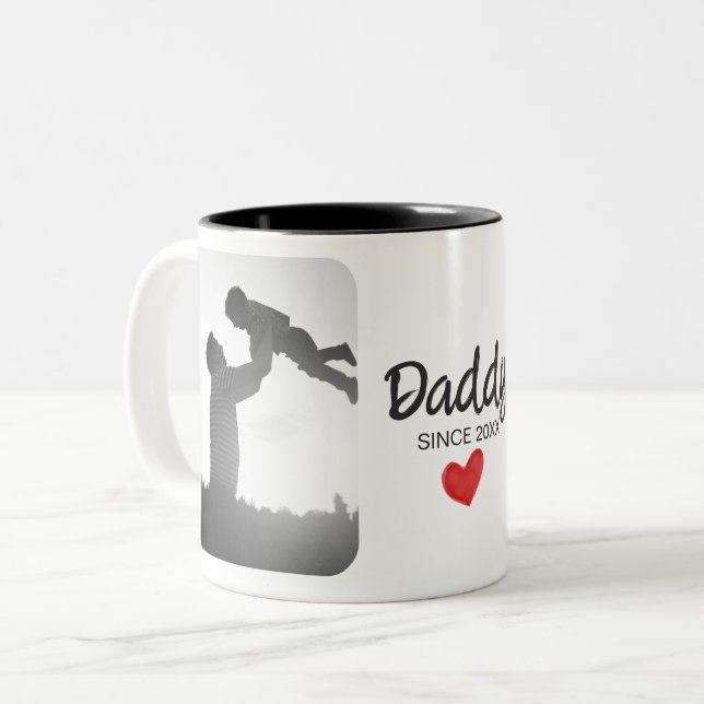 Tasse 2 Couleurs Papa, première fête des pères, premier père heureu (Devant gauche)
