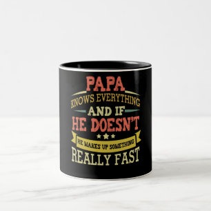 Tasse 2 Couleurs Papa Sait Tout Ce Qu'Il Fait Quelque Chose De Rapi