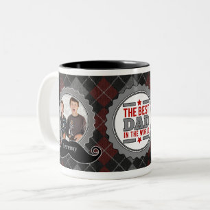 Tasse 2 Couleurs Papa's Mustache meilleur papa dans le monde 2 Phot