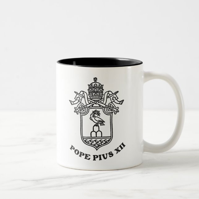 Tasse 2 Couleurs Pape Pie XII Armoiries 01 (Droit)