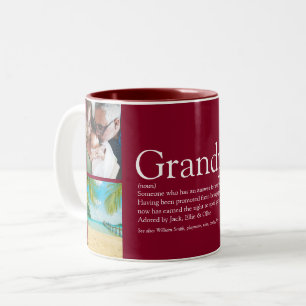 Tasse 2 Couleurs Papi Papy Grand-père Définition 4 Photo Bordeaux