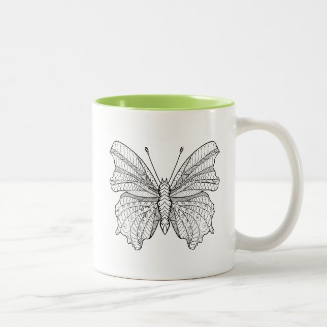 Tasse 2 Couleurs Papillon 3 de style (Droit)