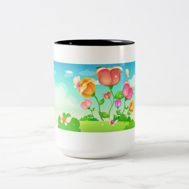 Tasse 2 Couleurs Papillon du jardin de Tulip (Centre)