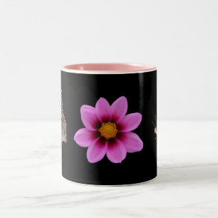 Tasse 2 Couleurs Papillon et Fleur rose
