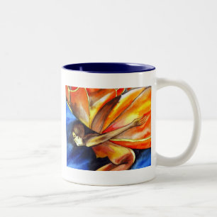 Tasse 2 Couleurs Papillon fille surréaliste art imaginaire origina