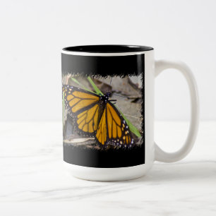 Tasse 2 Couleurs Papillon Monarque sur Noir