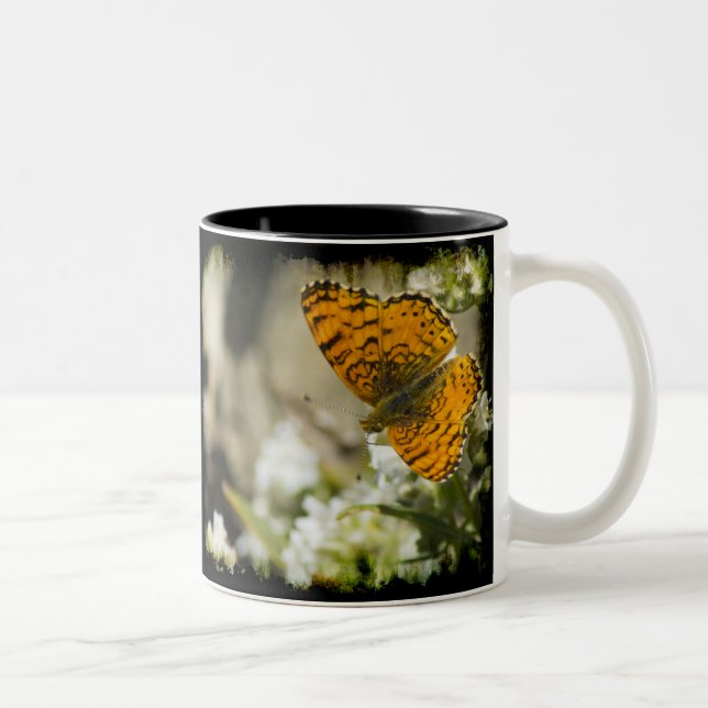 Tasse 2 Couleurs Papillon orange (Droit)