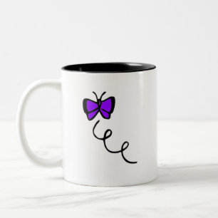 Tasse 2 Couleurs Papillon pourpre violet mignon
