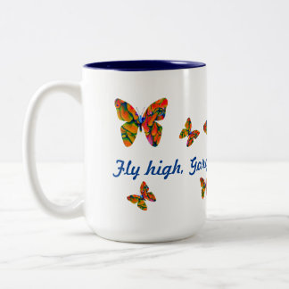 Tasse 2 Couleurs Papillon psychédélique volée haute